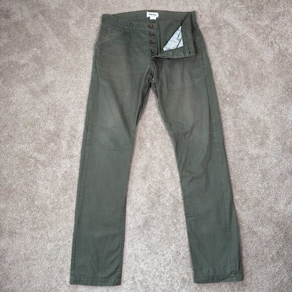 Taylor Stitch Pants Mens 33 Green Button Fly Classic Handmade in California Prep - Picture 5 of 10